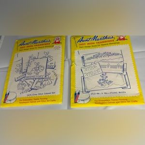 Aunt Martha’s 3 Vintage Cross Stitch Hot Iron Transfer Patterns
